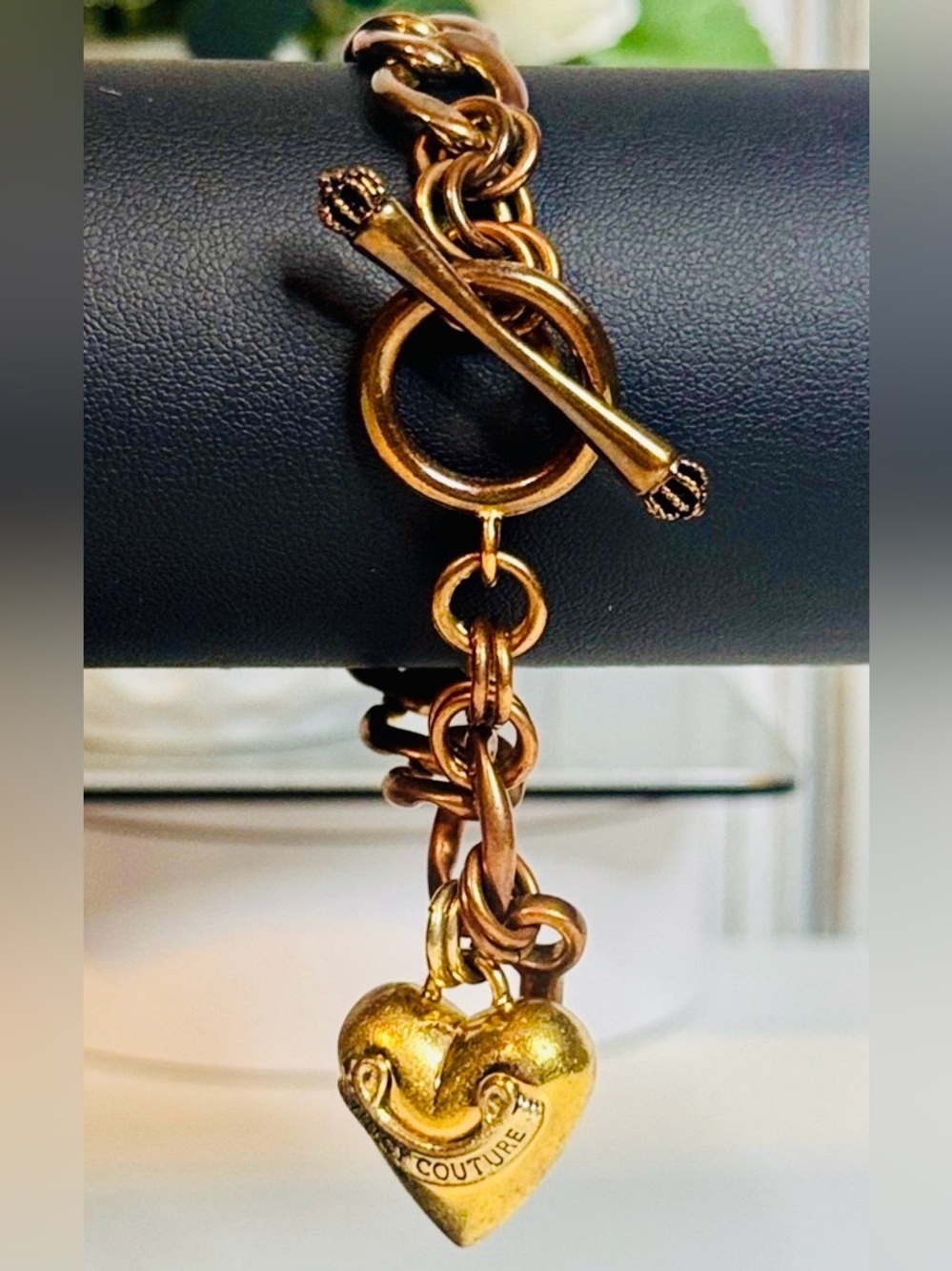 Juicy Couture Gold Heart Charm Bracelet Women Accessories Vintage